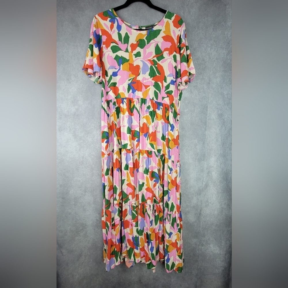 Mister Zimi Winter Colorful Fun Spring Midi Dress In Leaf Size 10 — image 5 of 8